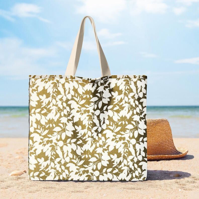 Tecido para decora&ccedil;&atilde;o Panam&aacute; Sombra de folha &ndash; creme/oliva claro,  image number 7