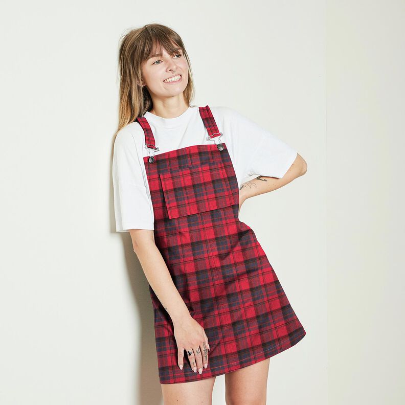 Flanela de algodão Xadrez – cor de malagueta/índigo,  image number 5