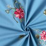 Popelina de algodão Bordado Ramos de flores – azul brilhante/baga,  thumbnail number 3