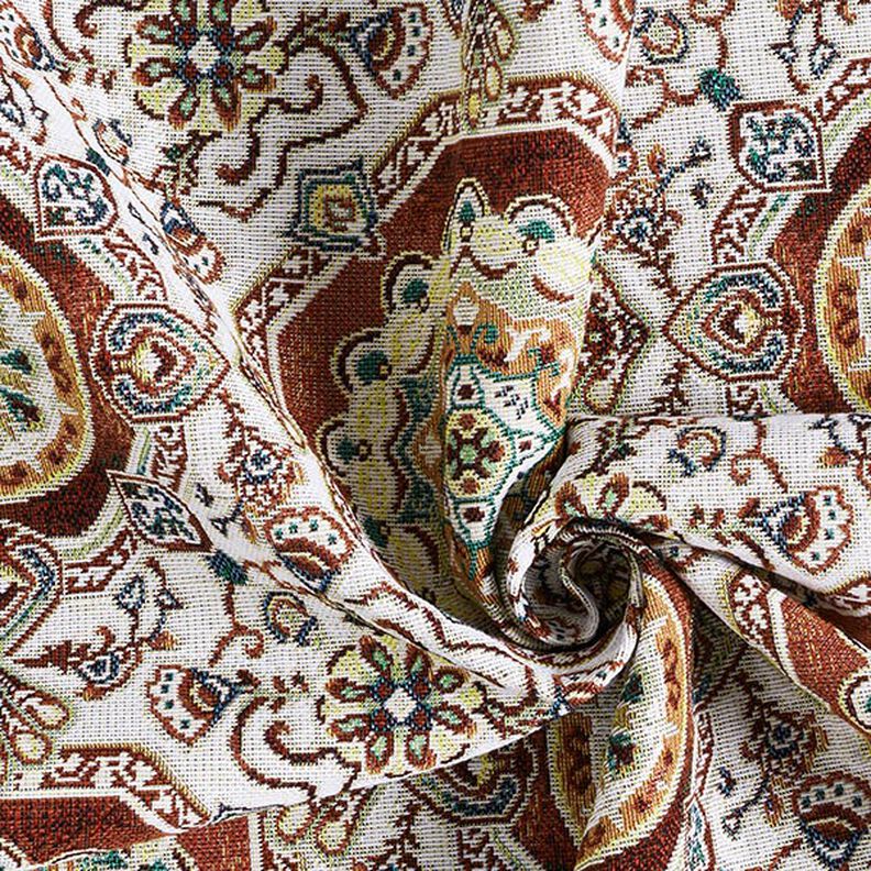 Tecido para decoração Gobelina Mandala oriental – carmin/marfim,  image number 3