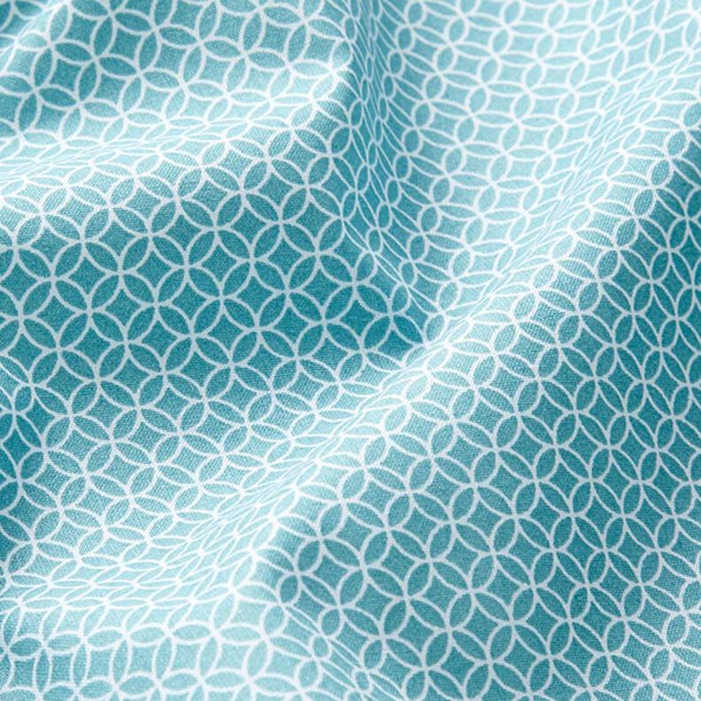 Tecido de algodão Cretone Motivo de azulejo pequeno – azul petróleo claro,  image number 2