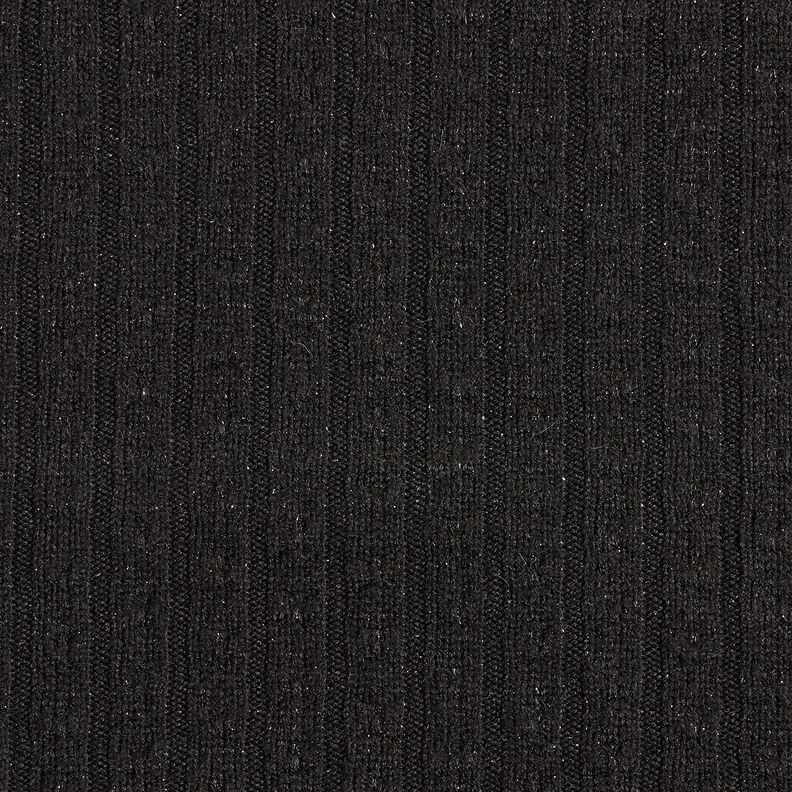 Tecido de malha Ajour Riscas brilhantes requintadas – preto,  image number 1