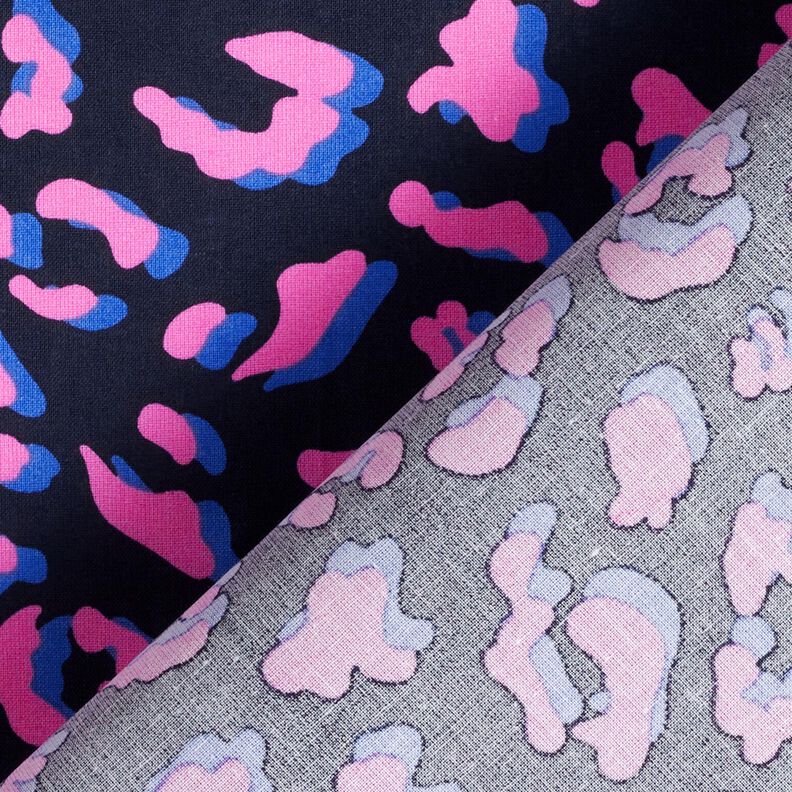 Algodão revestido Leo abstrato | Poppy Fabrics – azul-noite/pink,  image number 4