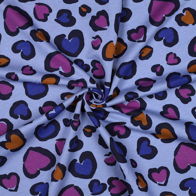 Sweatshirt cardada Corações coloridos | Poppy Fabrics – azul aço,  image number 3