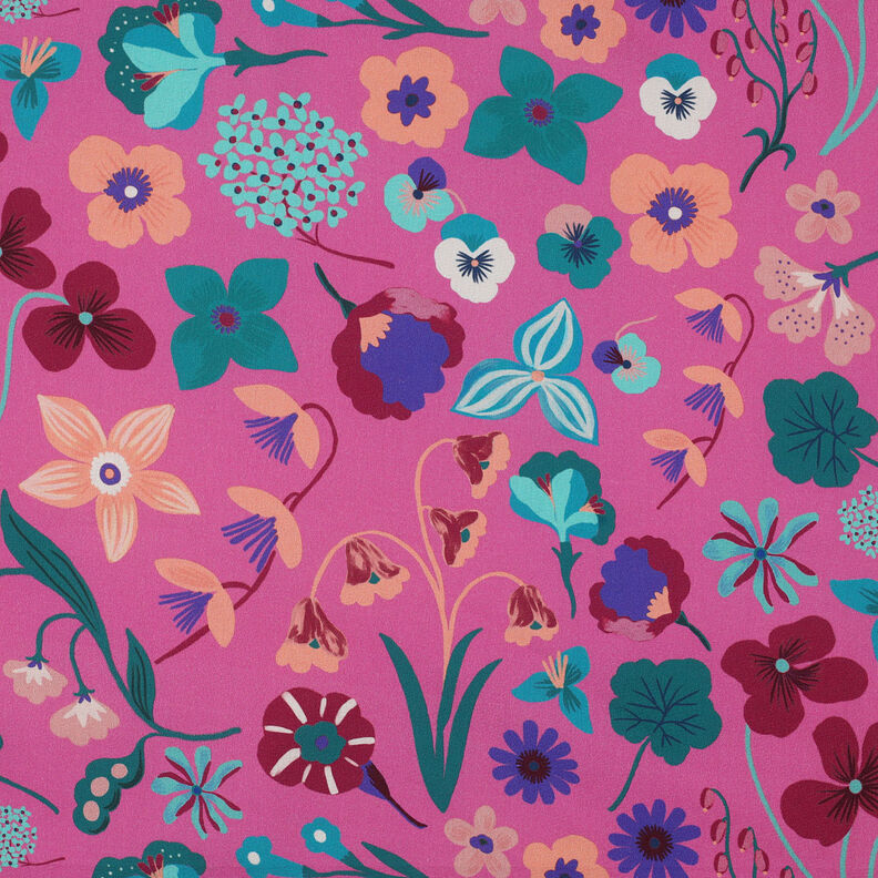 Popelina de algodão Meadow Flower Impressão Digital | Nerida Hansen – pink/azul petróleo,  image number 1