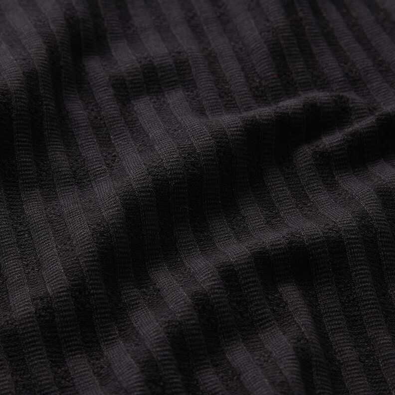 Jersey canelado Padrão tricotado – preto,  image number 2