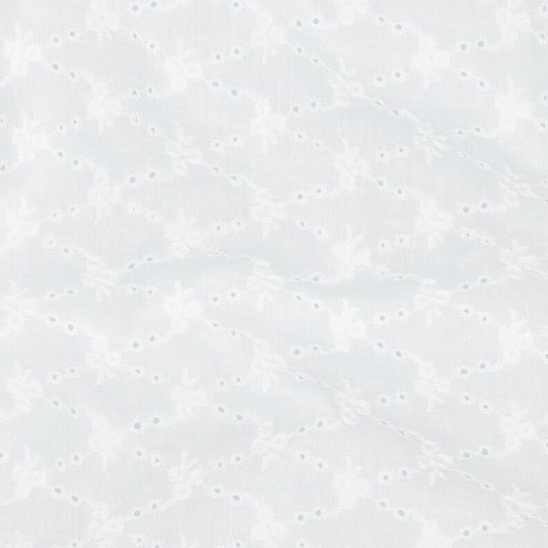 Tecido de algodão Bordado inglês Losangos florais | Poppy Fabrics – branco,  image number 2