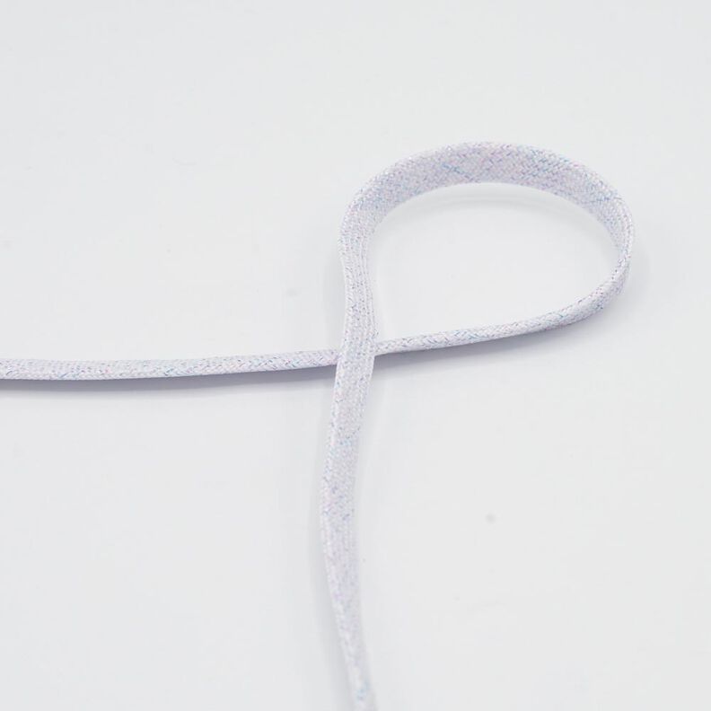 Cordão plano Camisola com capuz Lurex [8 mm] – branco/lilás,  image number 1