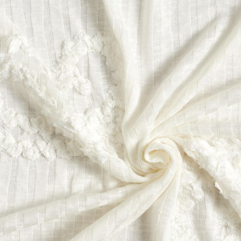 Malha canelada Efeito paisley – marfim,  image number 3