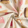 Tecido para decoração Meio linho Panamá Bolos e tortas – bege claro/rosa,  thumbnail number 3