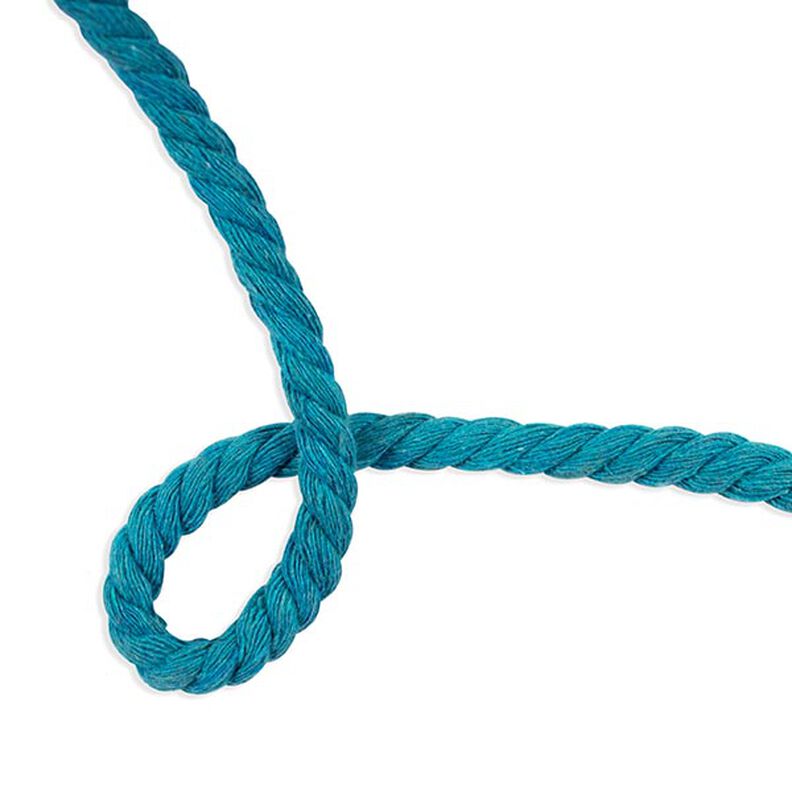 Cordão de algodão [ Ø 8 mm ] – azul turquesa,  image number 2