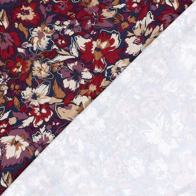 Jersey de viscose Flores expressivas – azul-marinho/vermelho violeta médio,  image number 4