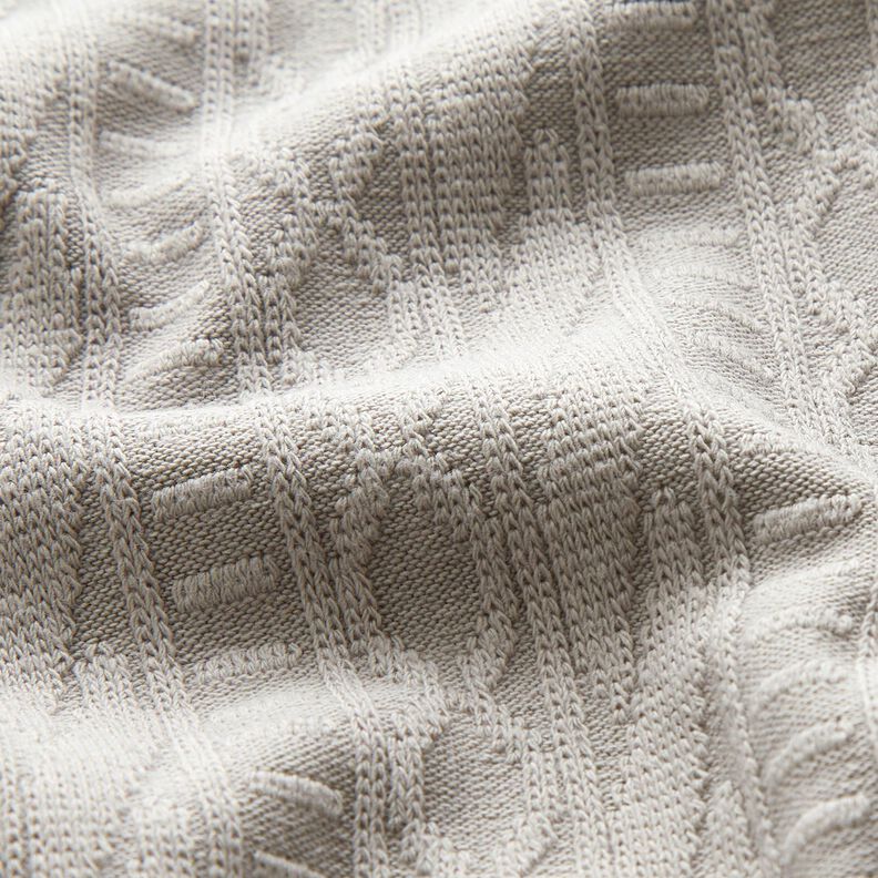 Jacquard Jersey Mistura de algodão Riscas ornamentadas – cinzento-seda,  image number 2