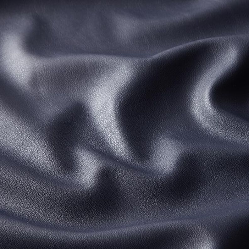 Imitação de pele Stretch liso – azul-marinho,  image number 2
