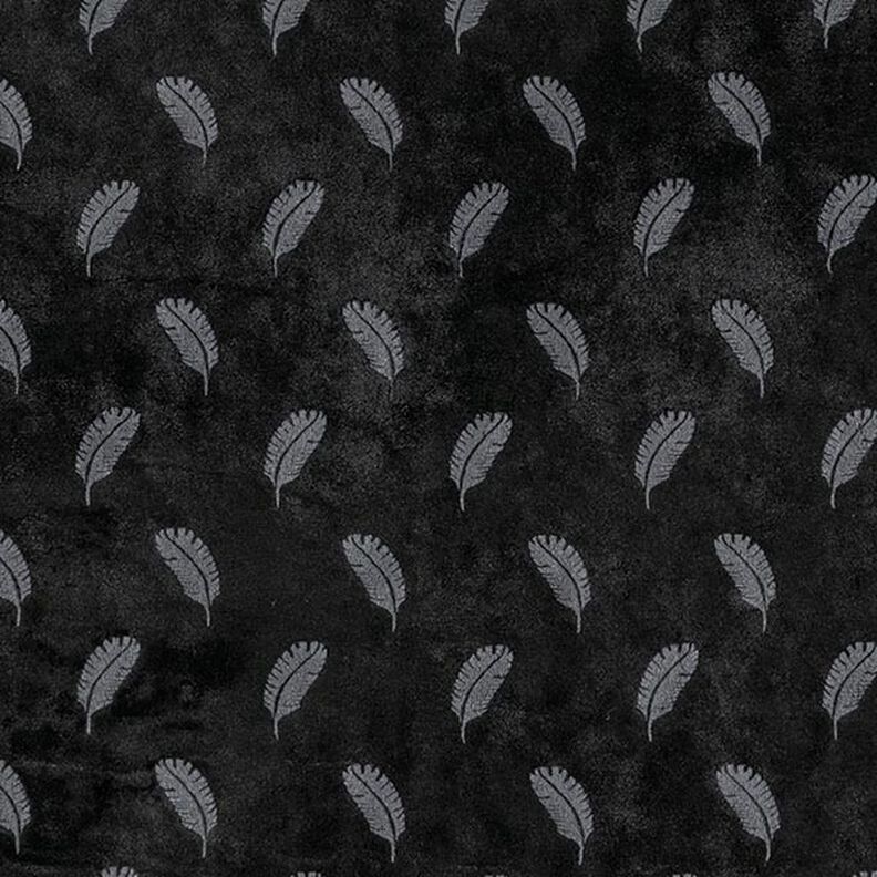 Tecido aveludado Nicki Penas – preto,  image number 1
