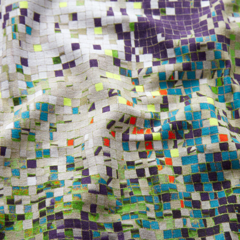 GOTS Jersey de algodão Mosaico disperso | TCC x LOOKS by Wolfgang Joop – verde maçã/bege escuro,  image number 3