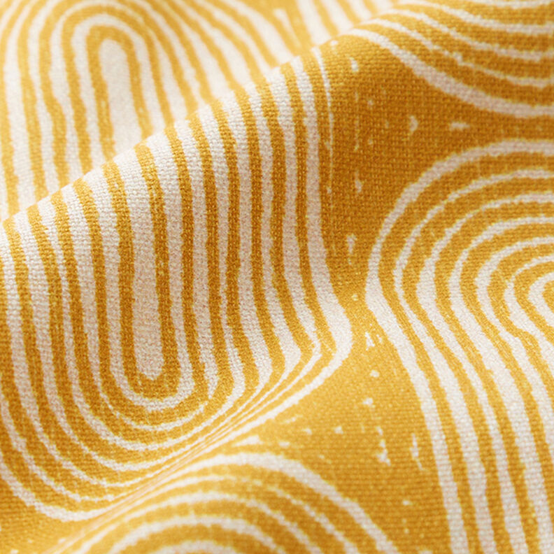 Tecido para decoração Meio linho Panamá Arcos – amarelo-caril/natural,  image number 2
