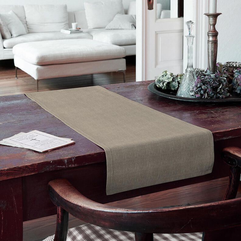 Tecido de mistura de rami lavado a pedra, qualidade pesada – taupe escuro,  image number 6