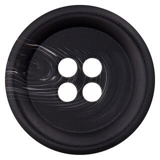 Botão de poliéster, 4 furos – preto/branco, 