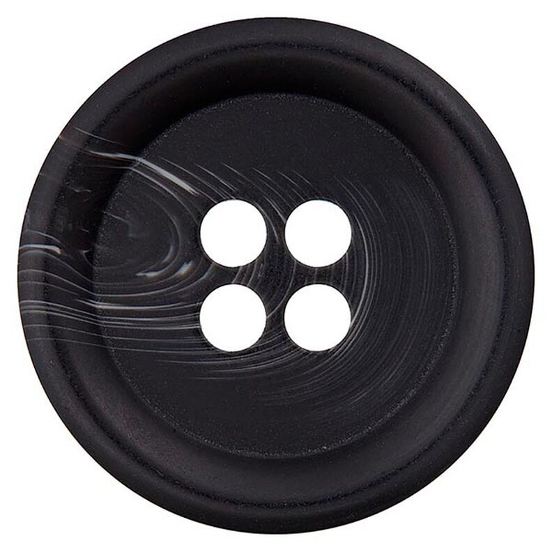 Botão de poliéster, 4 furos – preto/branco,  image number 1