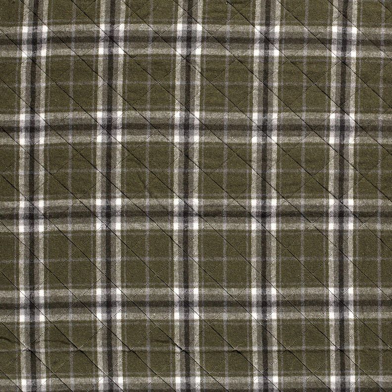 Tecido acolchoado axadrezado – oliva escura/pedra cinzento,  image number 1