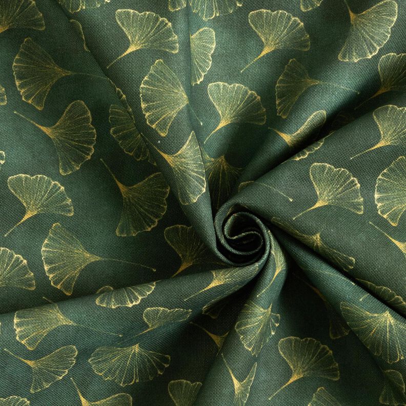 Tecido para decoração Meio linho Panamá Gingko – pinheiro escuro,  image number 3