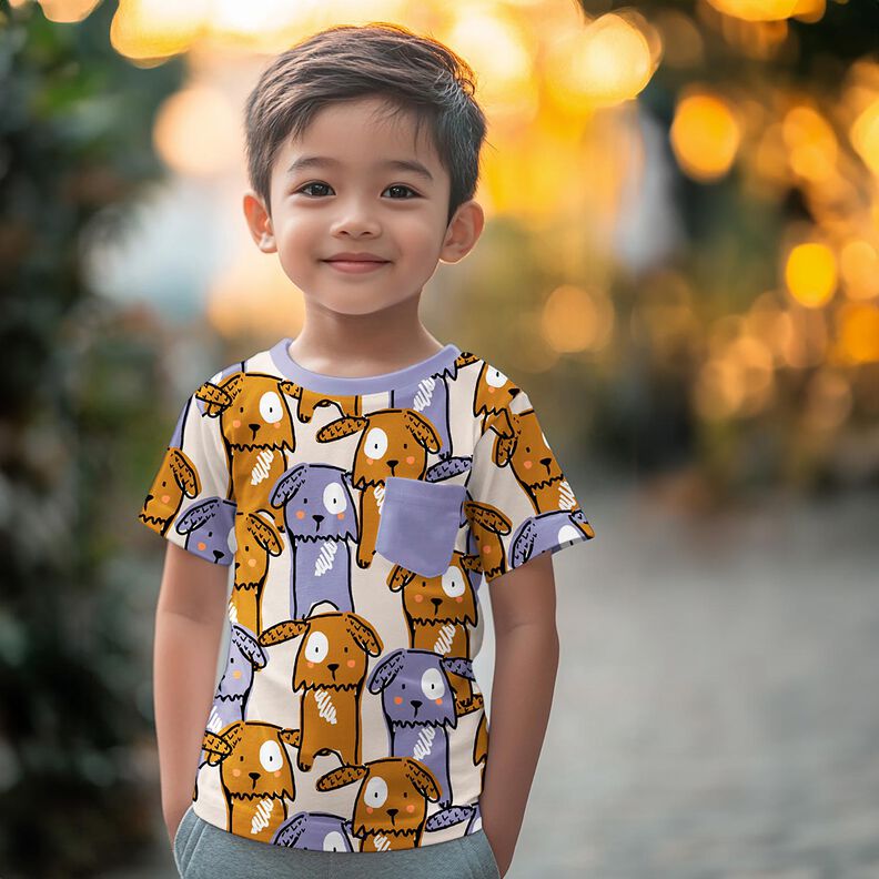 Jersey de algodão Cães de orelhas caídas | Poppy Fabrics – branco sujo,  image number 5