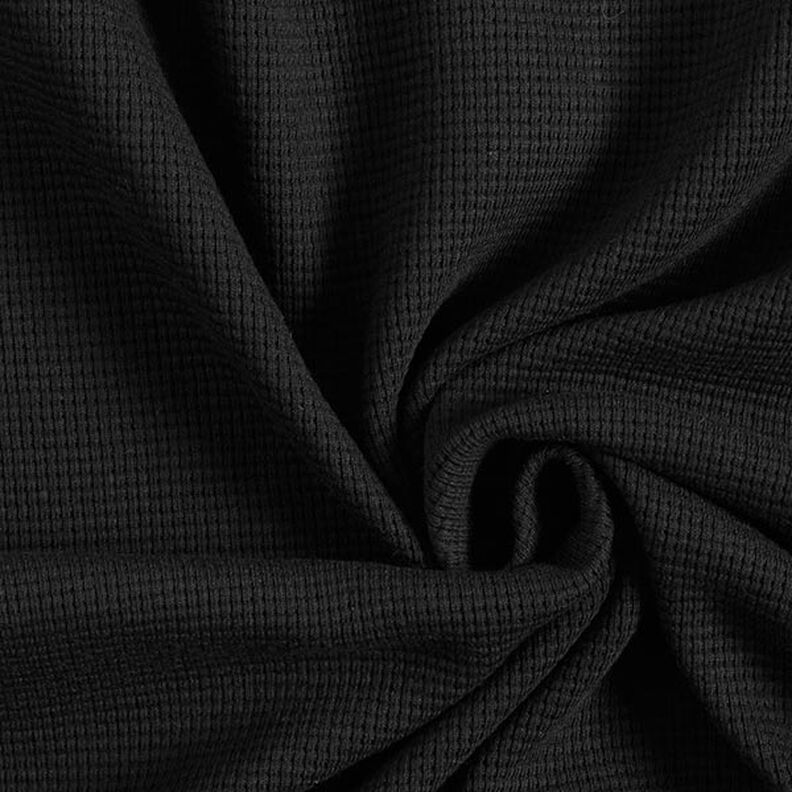 Jersey mini favos de algodão lisa – preto,  image number 1
