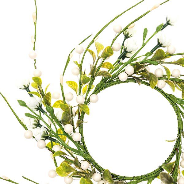 Coroa de flores Decoração com Bagas [Ø11 cm/ 39 cm] – branco/verde,  image number 2