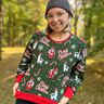 French Terry Sweat de verão Pai Natal e lama | Glitzerpüppi – verde pinheiro/cor de malagueta,  thumbnail number 5