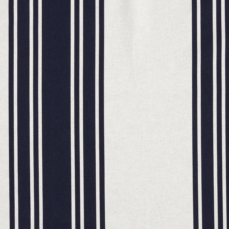 Tecido para decoração Panamá Riscas grossas – preto azulado/cinzento-névoa,  image number 1