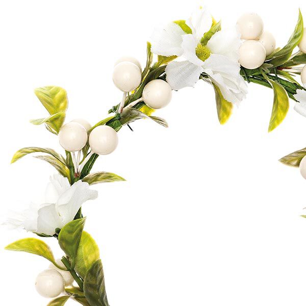 Coroa de flores Decoração com Bagas [Ø 10 cm/ 16 cm] – branco/verde,  image number 2