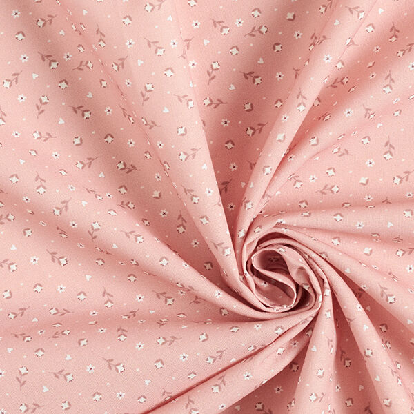 Tecido de algodão Popelina Florzinhas – rosa embaçado,  image number 3