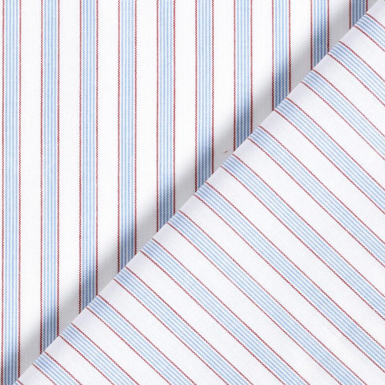 Tecido de algodão Riscas bicolores – branco/azul claro,  image number 4