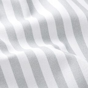 Tecido para decoração Meio linho Panamá Riscas longitudinais – cinzento claro/branco | Retalho 50cm, 