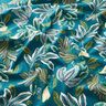 Tecido para decoração Panamá Folhas entrelaçadas – azul petróleo/mostarda,  thumbnail number 2