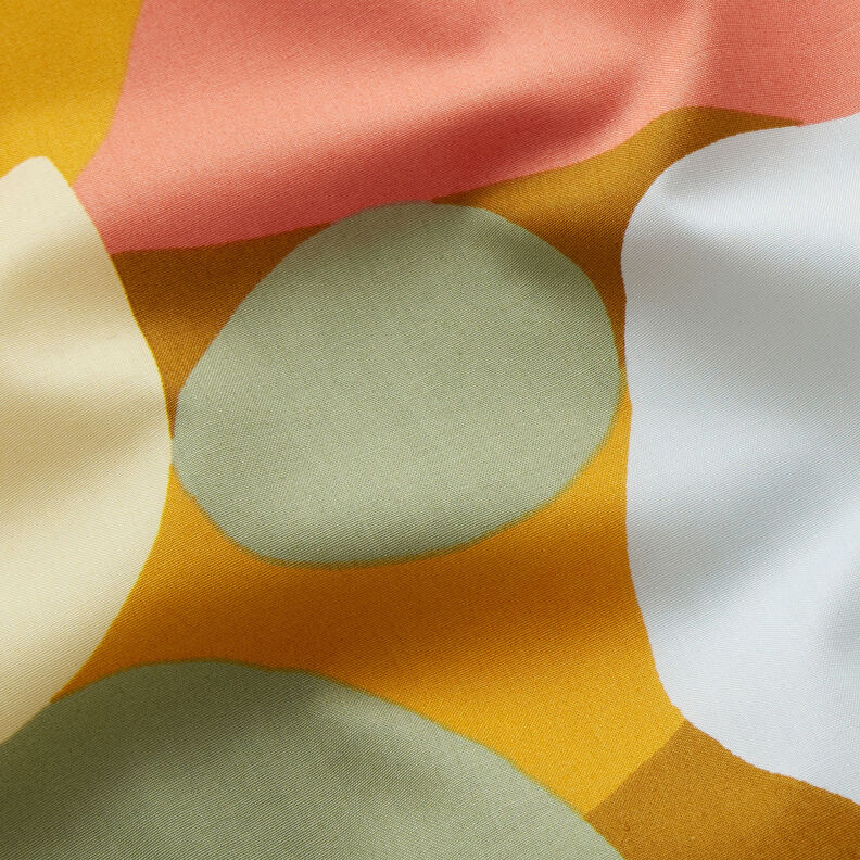 Popelina de algodão Formas abstratas | Nerida Hansen – oliva/lagosta,  image number 2
