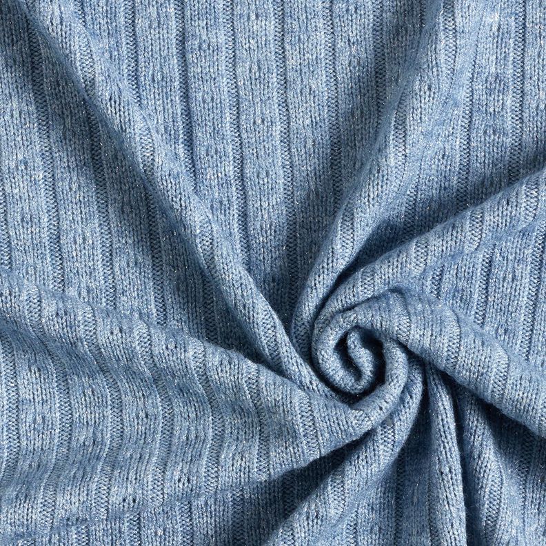Tecido de malha Ajour Riscas brilhantes requintadas – azul claro,  image number 3