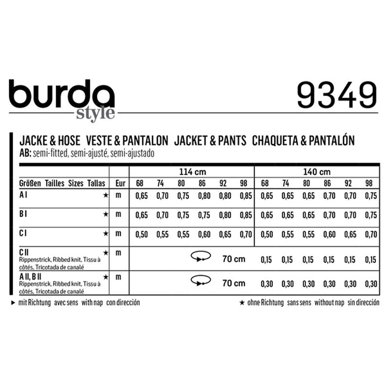 Casaco para bebé | Blusão | Calças, Burda 9349 | 68 - 98,  image number 8