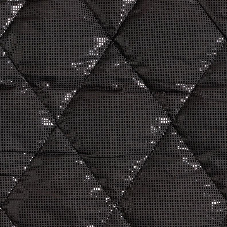 Tecido acolchoado brilho leve Losangos – preto,  image number 1