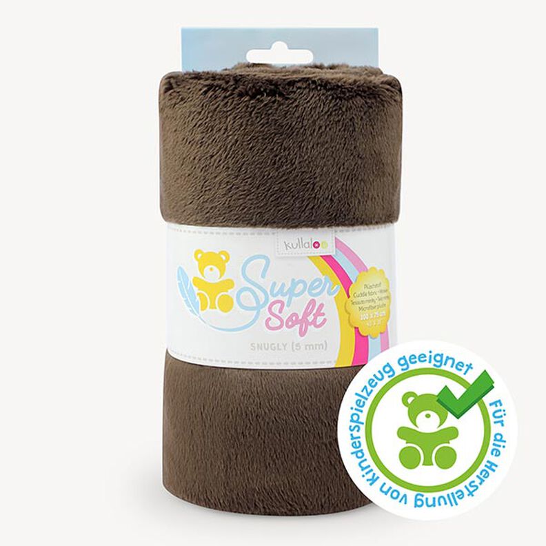 Peluche SuperSoft SNUGLY [ 1 x 0,75 m | 5 mm ] - castanho escuro | Kullaloo,  image number 1