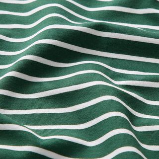 GOTS Jersey de algodão | Albstoffe – verde escuro/branco, 