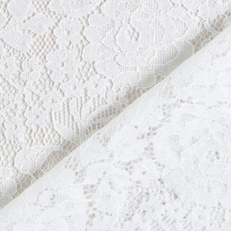 Tecido fino de renda Motivo floral – branco,  image number 6
