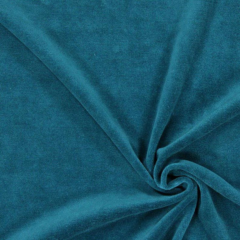 Tecido aveludado Nicki Liso – azul petróleo,  image number 1