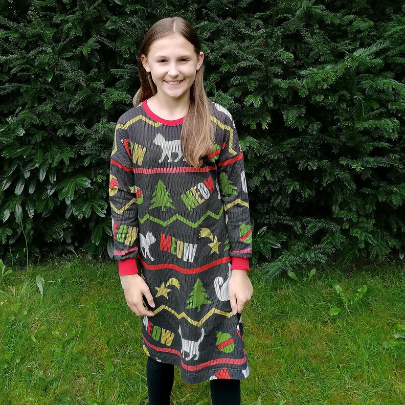 French Terry Meow | Glitzerpüppi – granito/amarelo-limão,  image number 5