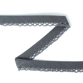 Fita de viés c. debrum de crochet 19 cinzento esc., 