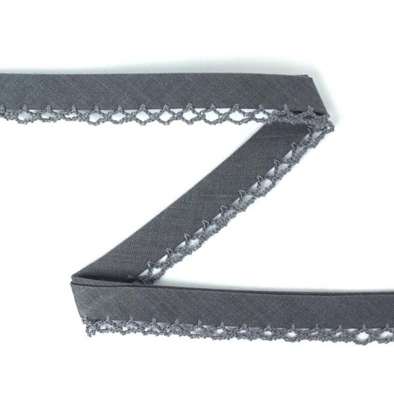 Fita de viés c. debrum de crochet 19 cinzento esc.,  image number 1