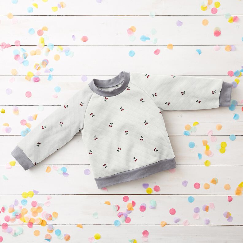 Dupla face Jersey Cerejas – marfim,  image number 6