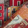Tecido para decoração Gobelina Pequena cidade colorida – carmin/azul,  thumbnail number 4