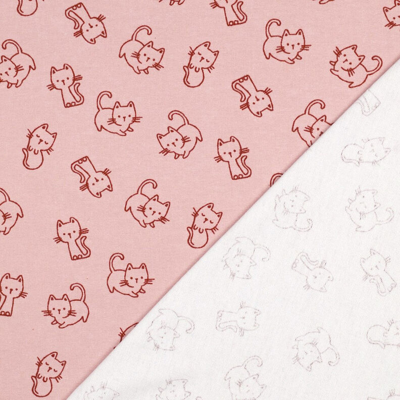 Flanela de algodão Gatos | by Poppy – rosa-velho claro/bordeaux,  image number 4